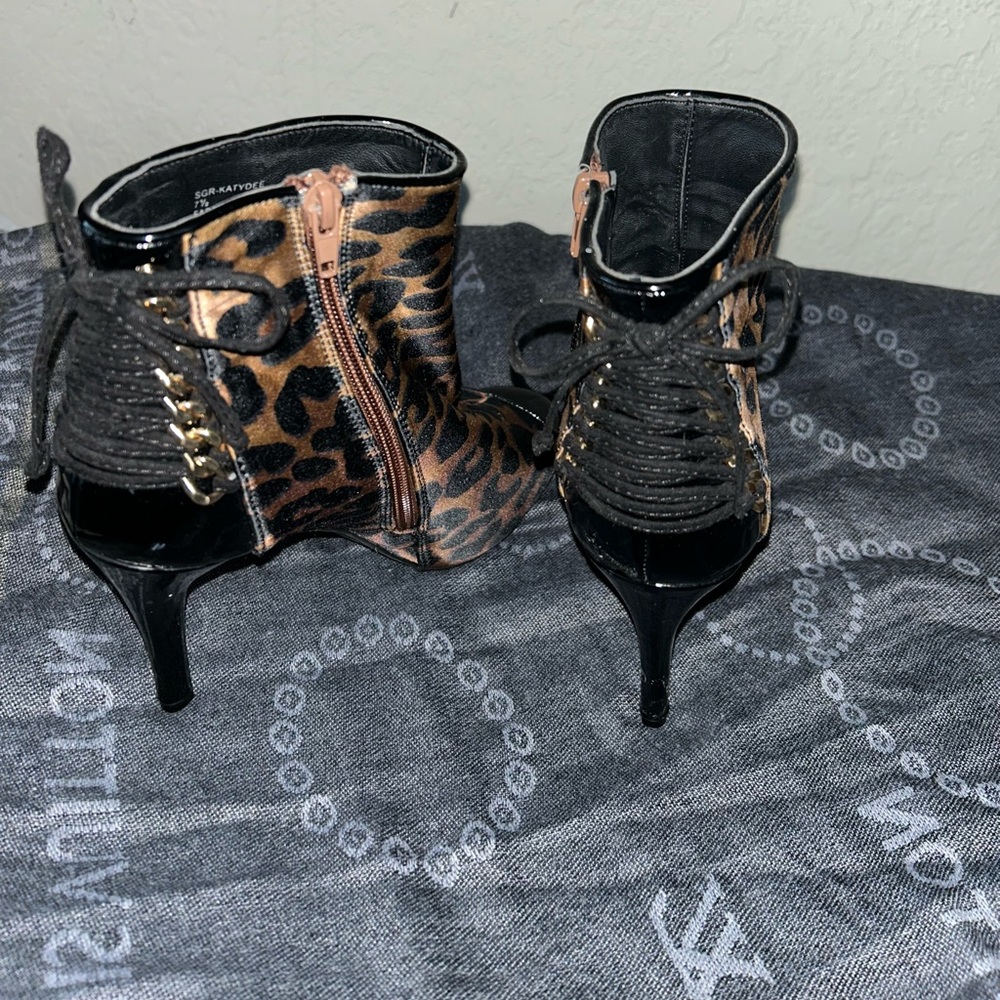 Leopard print booties